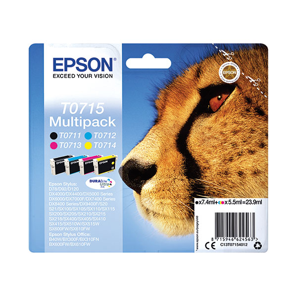 Epson T0715 Ink DURABrite Mltpk CMYK