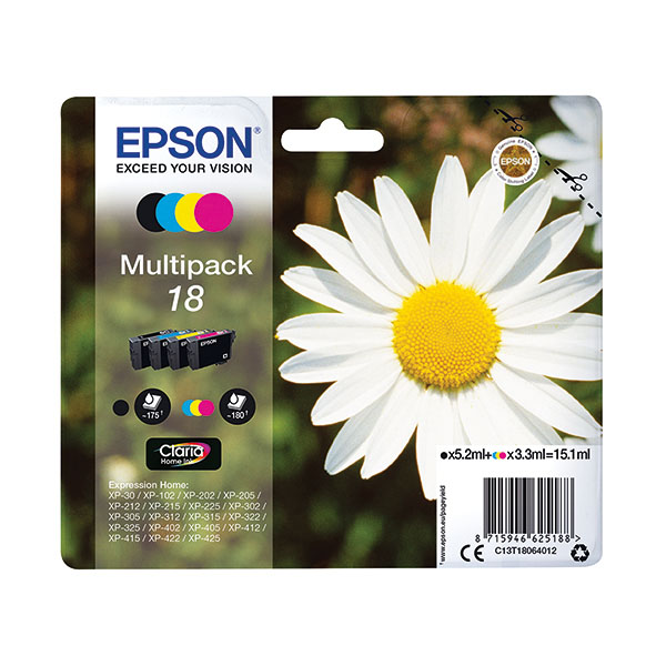 Epson 18 Ink Cart Claria Mltipk CMYK