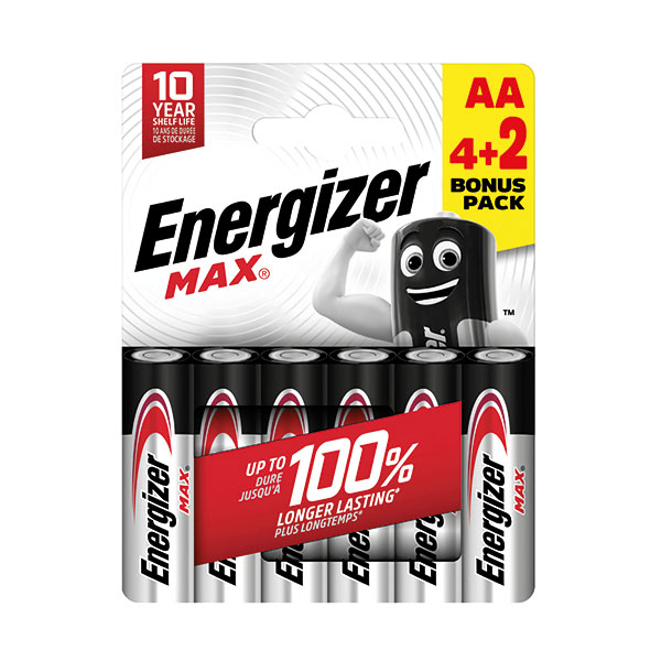 Energizer Max AA Battery 4+2 Pk6