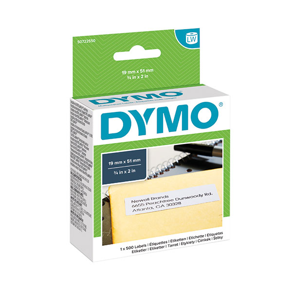 Dymo M/Purp Labels 19x51mm Wht Pk500