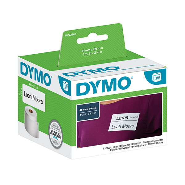 Dymo Name Badge Label 89x41 Wht P300