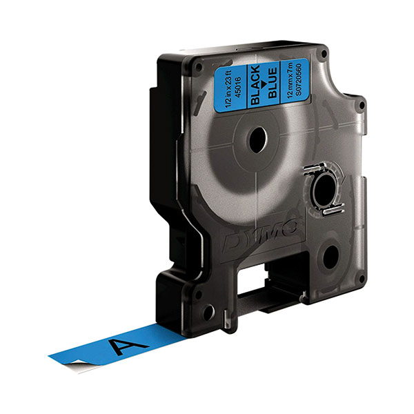 Dymo 4500 Label Tape 12mm Black Blue