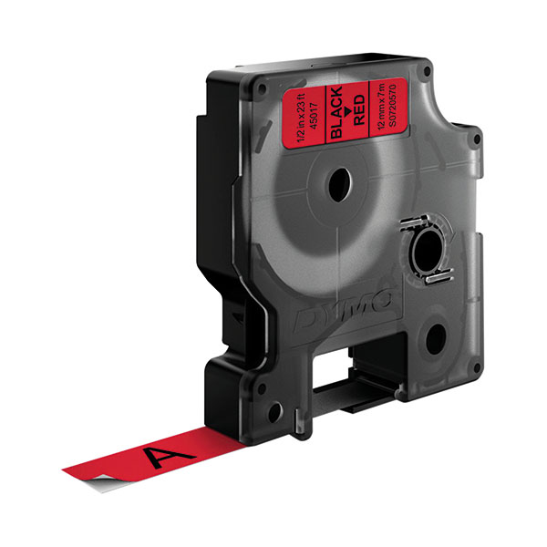 Dymo 4500 Label Tape 12mm Black/Red