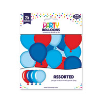 Party Balloons Blue/Red Pack 25x6
