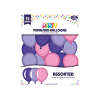 Party Balloons Pink/Purple Pack 25x6