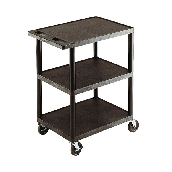 GPC 3 Shelf Service Trolley Black