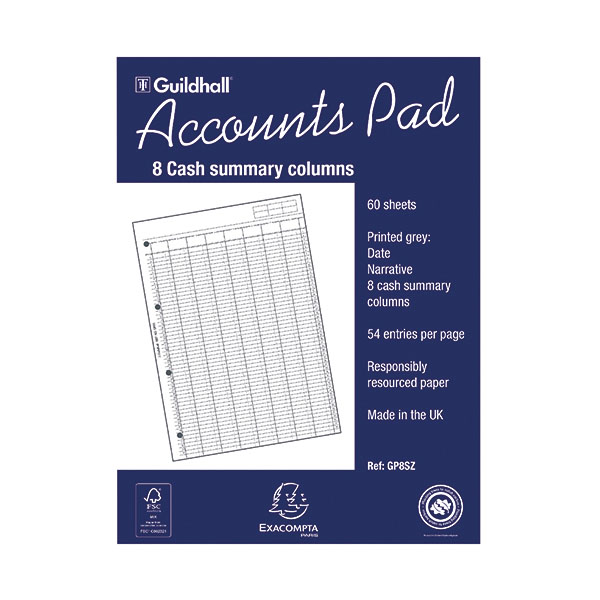 Guildhall Account Pad Summary A4