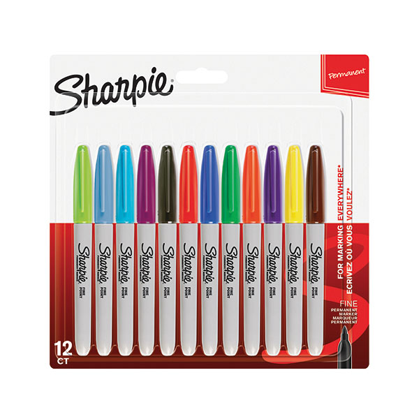 Sharpie Perm Marker Fine Ast Pk12