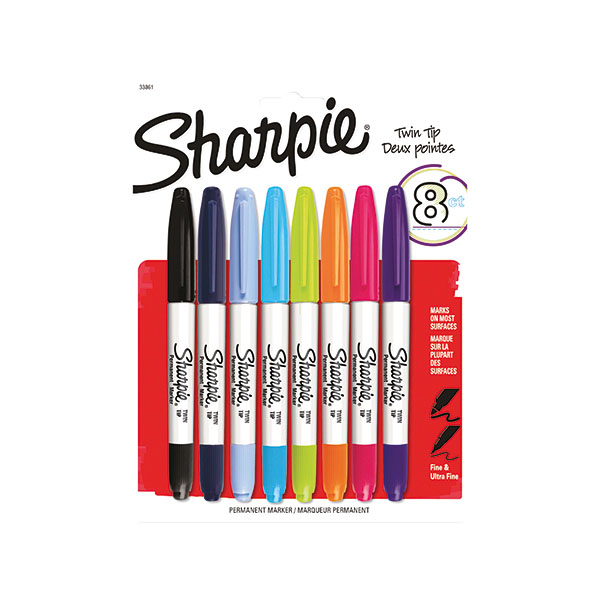 Sharpie Twin Tip Marker Assorted Pk8