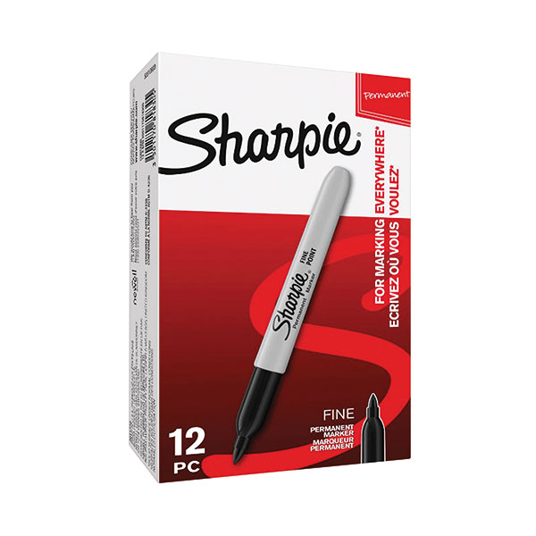 Sharpie Permnt Marker Fine Blk Pk12