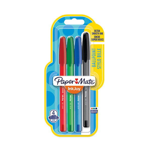 PaperMate InkJoy 100 Cap Med Ast Pk4