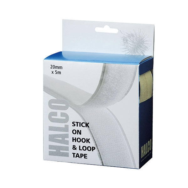 Halco Hook Loop Tape Roll 20mmx5m