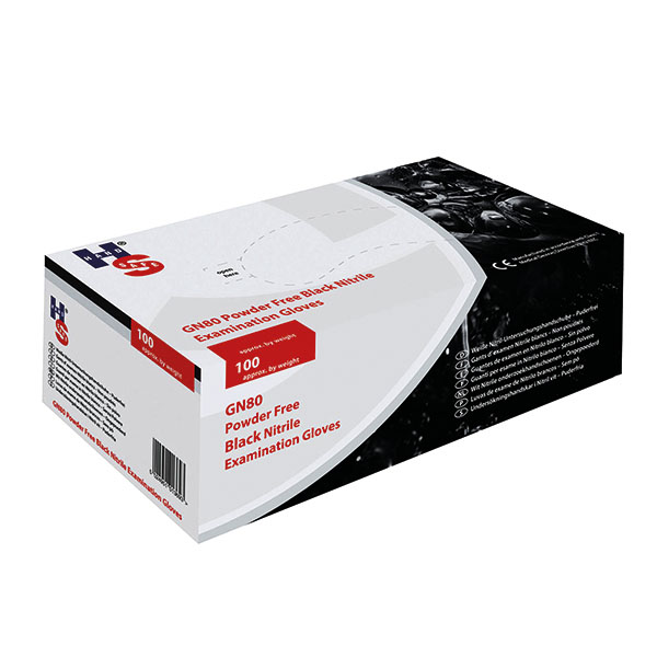 Handsafe Nitrile Gloves M Blk Pk100