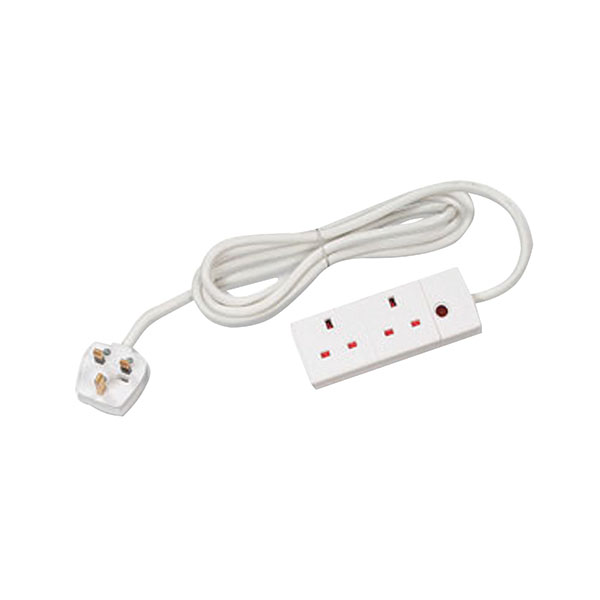 CED 2-Way Extension Lead 5m White