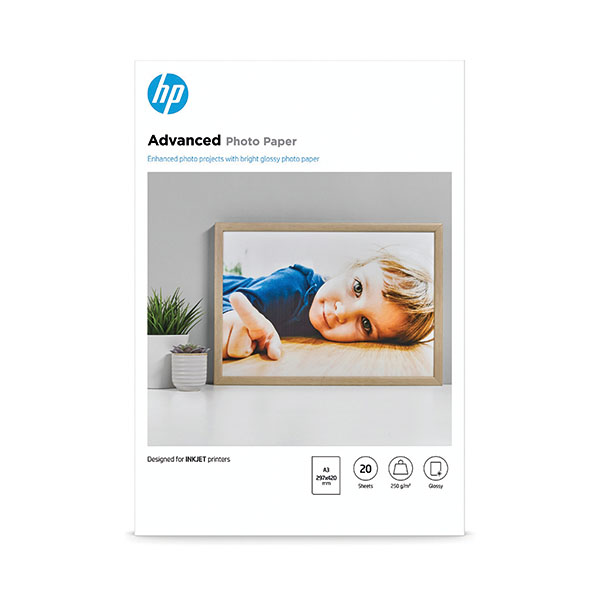 HP Pht Ppr Glssy 250gsm A3 20 Sheets