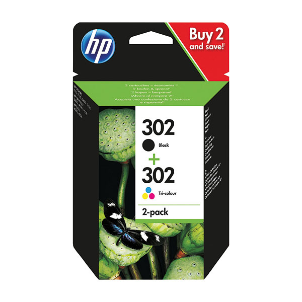 HP 302 Ink Cartridge Blk/Tri-Col Pk2