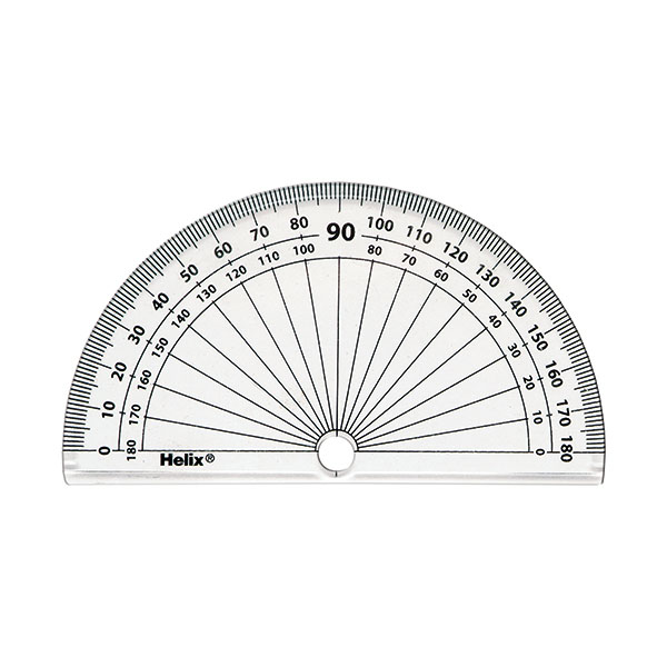 Helix 10cm 180D Protractor Clr Pk50