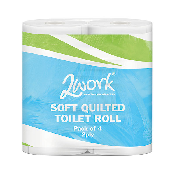 2Work Wht 2Ply Qltd Toilt Rl Pk40