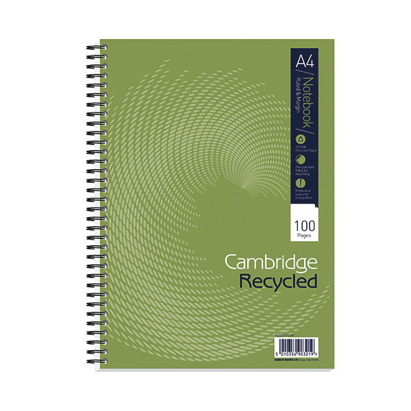 Cambridge Recycled Notebook A4 Pk5