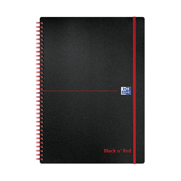 Black n Red PP Notebook A4 Pk5