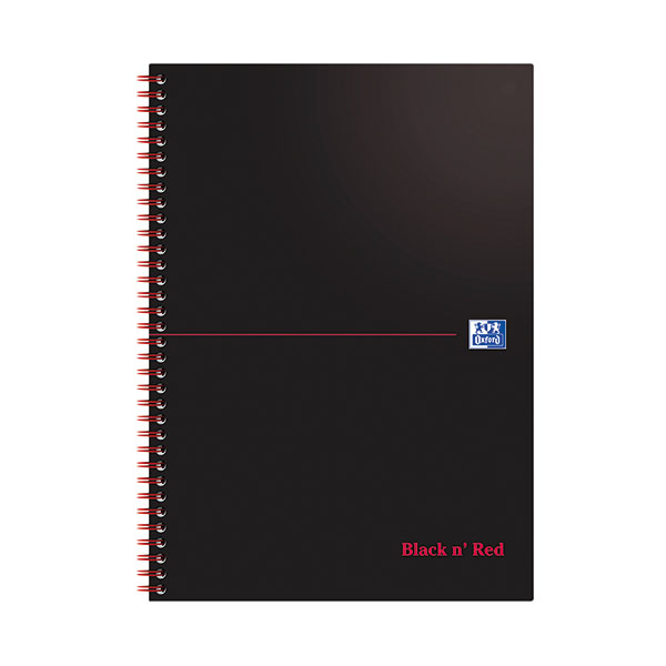 Black n Red Wire Notebook A4 Pk10