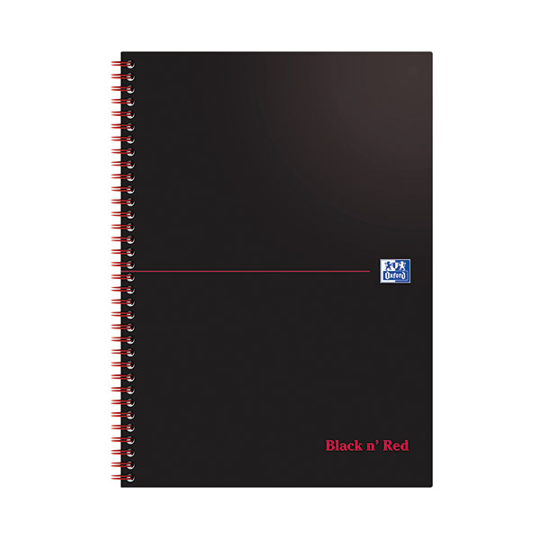 Black n Red Wire Notebook A4 Pk10