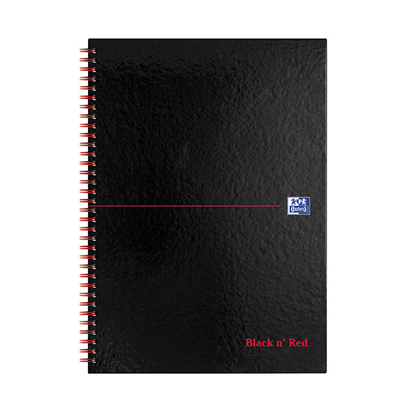 Black n Red HB Wire Sq Notebk A4 Pk5