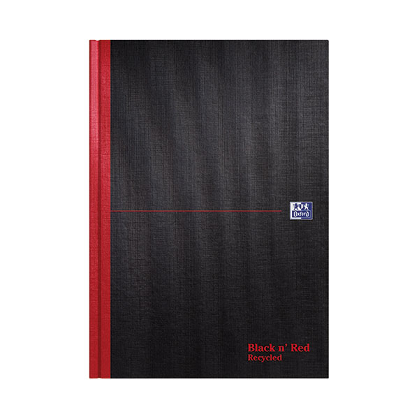 Black n Red HB Recy Notebook A4 Pk5