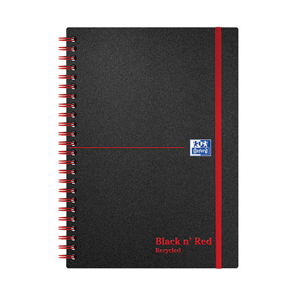 Black n Red PP Recyc Notebook A5 Pk5