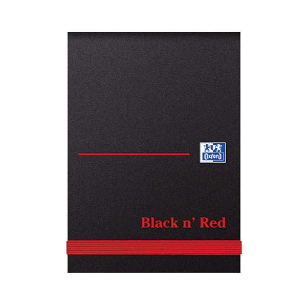 Black n Red HB Elast Notebk A7 Pk10