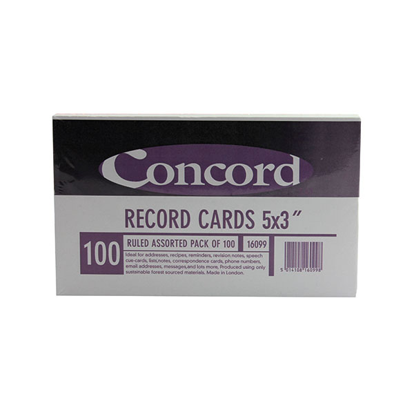 Concord Recd Crd 5x3 Ast P Pk100