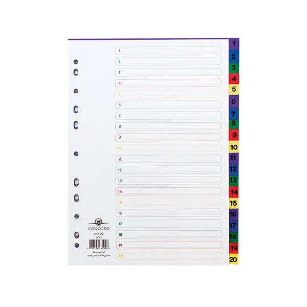 Concord M/Col Plast Index A4 1-20