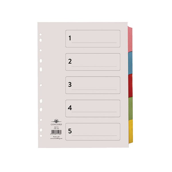 Concord DVDr 5-Part A4 Mcol Tabs