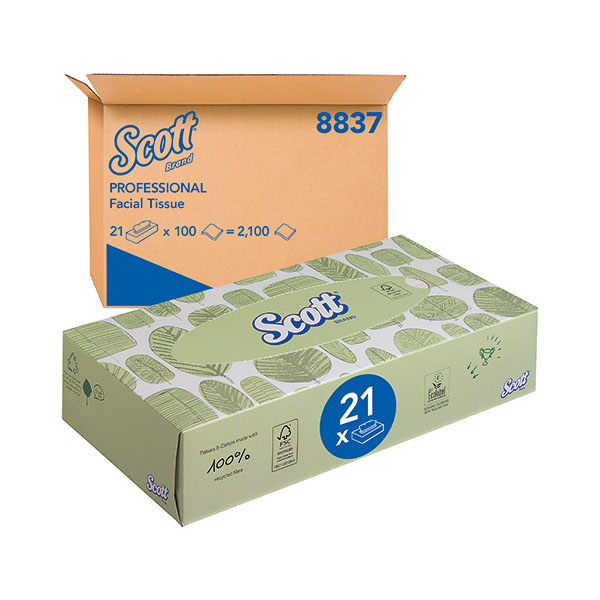 Scott Facial Tissue Std 100Shts Pk21