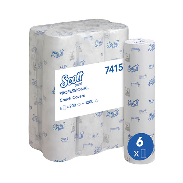 Scott L20 Hygiene Couch Roll Wht Pk6