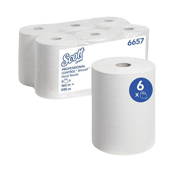 Scott Slimroll Hand Towels Pk6 Wht