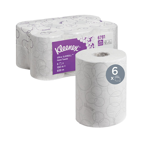 Kleenex Ultra Slimroll 2 Ply Wht Pk6