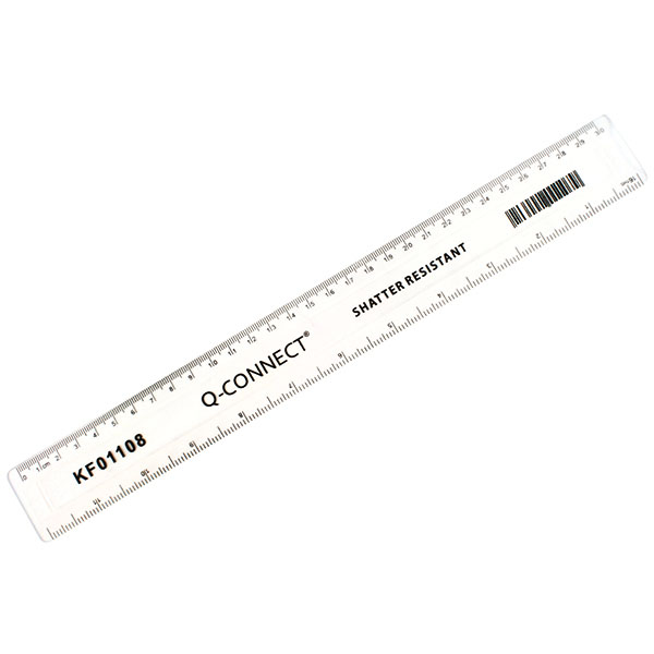 Q-Connect Ruler Shatterproof Plastic