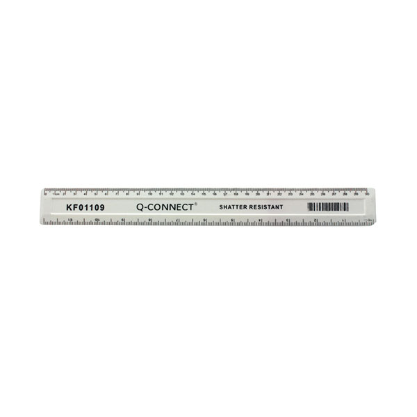 Q Connect Ruler Shatterprf 30cm Pk10