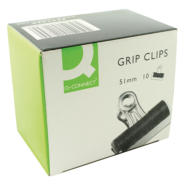 Q-Connect 51mm Black Grip Clip Pk10