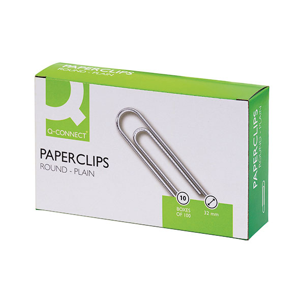 Q-Connect 32mm 100 Paperclip Pk10