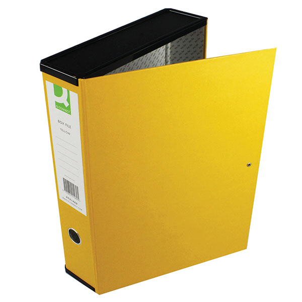 Q-Connect 75mm Box File FC Ylw Pk5