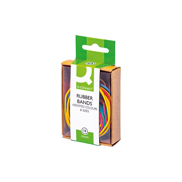 Q-Connect Rubber Bands 15gm Ast Col