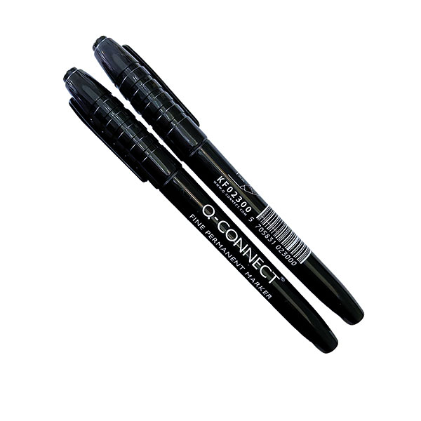 Q Connect Fine Perm Markers Blk Pk10