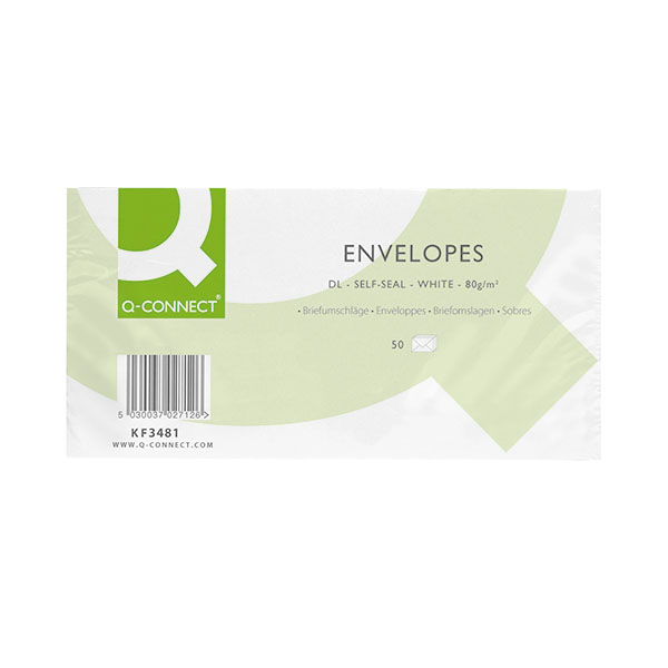 Q-Connect Envelope DL 80Gsm White SS