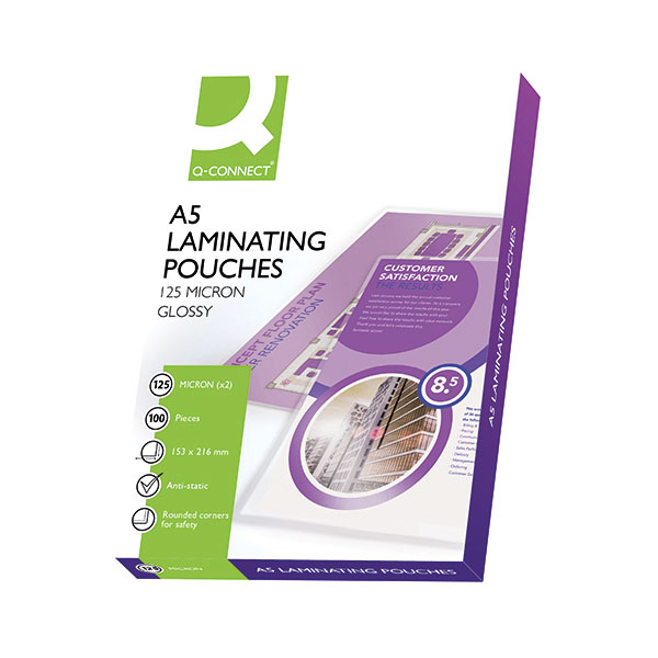 Q-Connect Laminating Pouch A5 Pk100