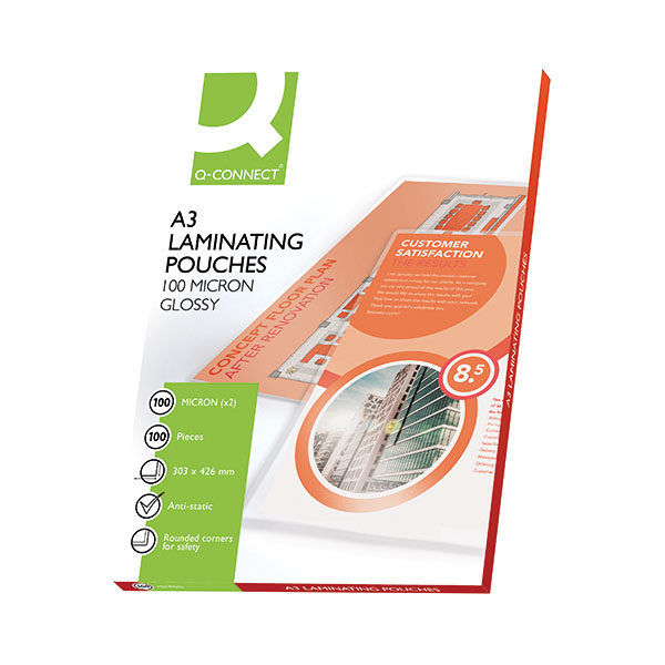 Q-Connect Laminating Pouch A3 Pk100