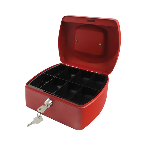 Q-Connect Red 8 Inch Cash Box