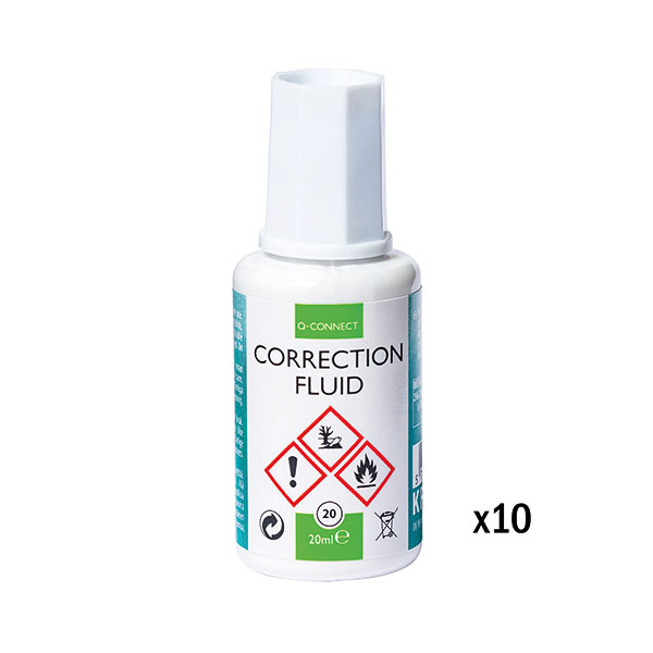 Q-Connect Correction Fluid 20ml Pk10