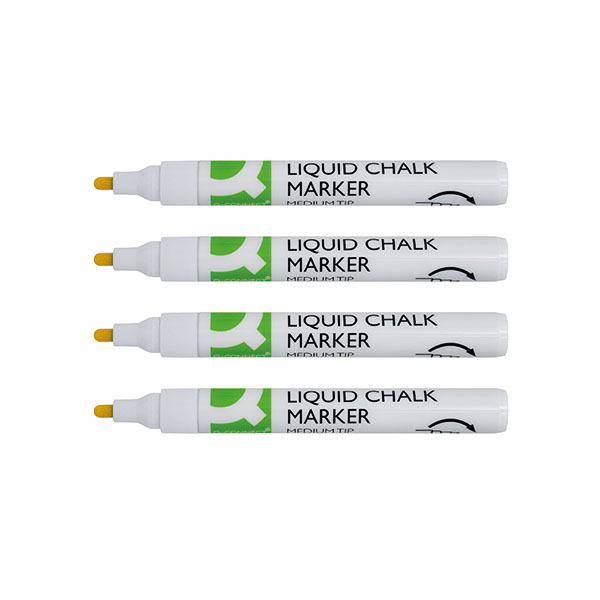 Q-Connect Chalk Markers Med Wht Pk4